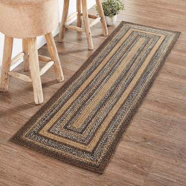Espresso Jute Braided Rug/Runner Rect with Rug Pad 22